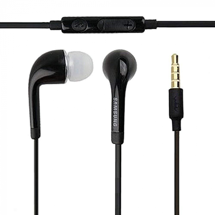 Casti cu microfon, compatibile cu Samsung, EO-EG900BB G900F GALAXY S5, control pe fir, cablu 110 cm, conector jack 3.5mm, negre [3]