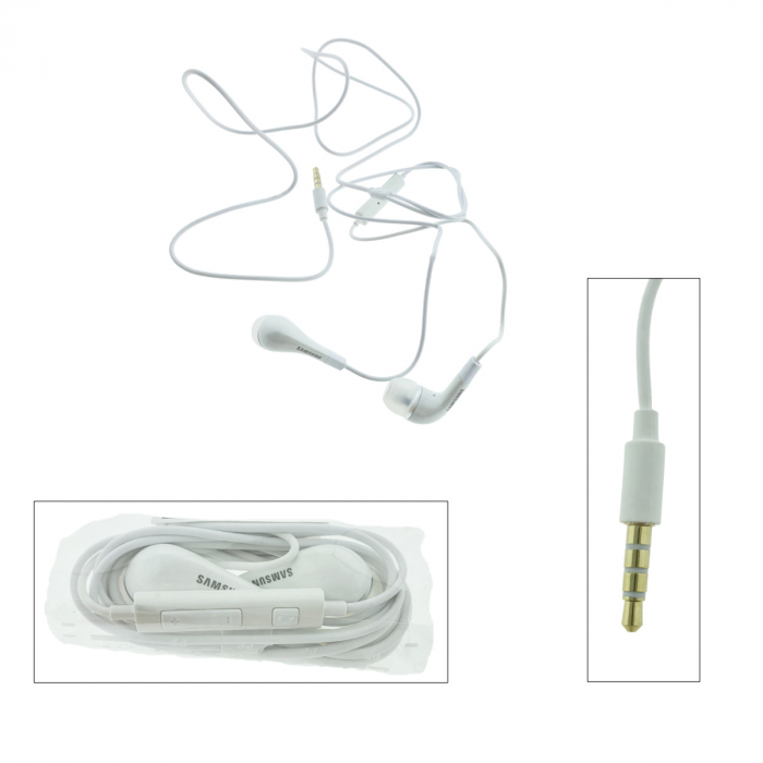 Casti cu microfon, pentru Samsung EHS64AVFWE i9300 GALAXY S3, control pe fir, cablu 110 cm, conector jack 3.5mm, albe [4]