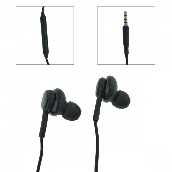 Casti cu microfon, S10, EO-IG955, control pe fir, cablu 120 cm, conector jack 3.5mm, negre [2]
