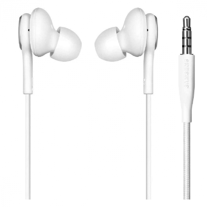 Casti cu microfon, Samsung AKG EO-IG955 GALAXY S10, control pe fir, cablu 115 cm, conector jack 3.5mm, albe [3]