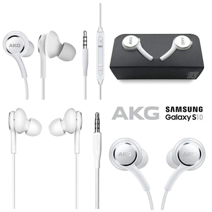 Casti cu microfon, Samsung AKG EO-IG955 GALAXY S10, control pe fir, cablu 115 cm, conector jack 3.5mm, albe [4]