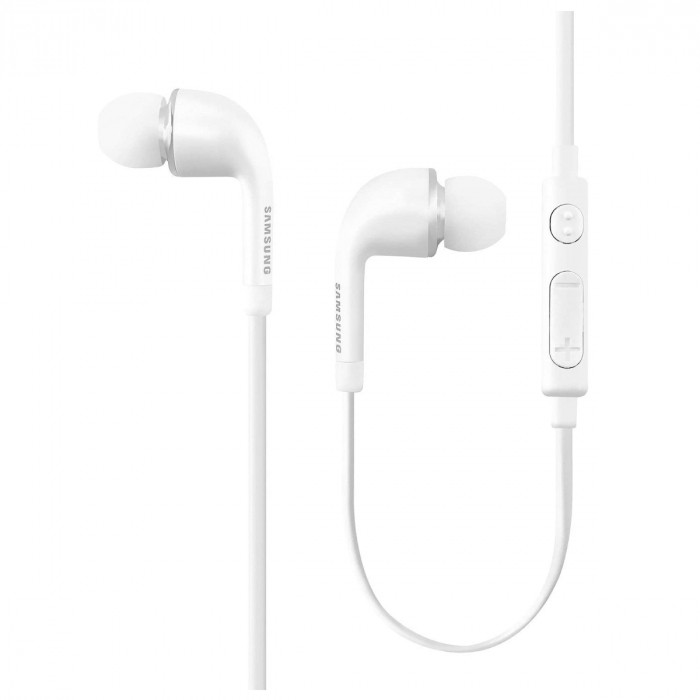 Casti cu microfon, Samsung EO-EG900BW G900F GALAXY S5, control pe fir, cablu 110 cm, conector jack 3.5mm, albe [3]