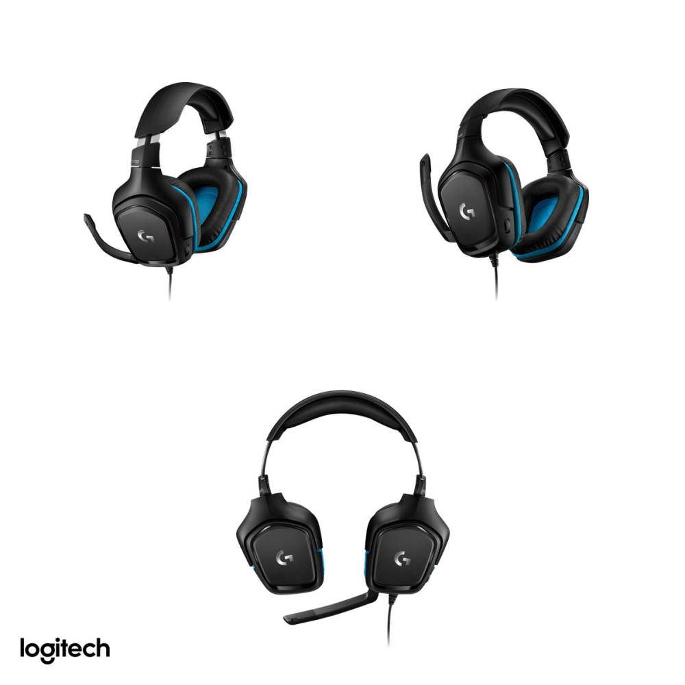 Casti gaming cu fir Logitech G432 7.1 Surround, jack 3,5 mm si adaptor USB DAC, difuzoare de 50 mm, DTS Headphone:X 2.0, microfon flip-to-mute, negru, 981-000770 [4]