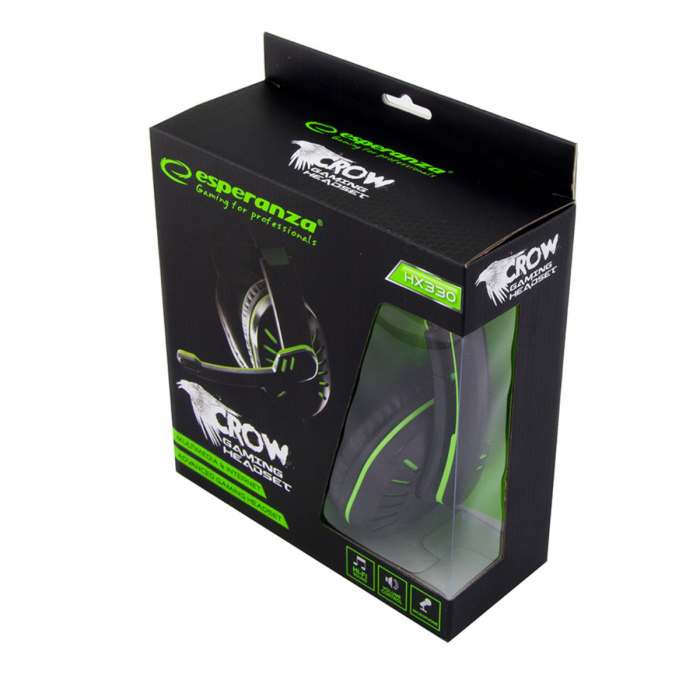 Casti cu microfon, Esperanza, EGH330G, Crow [4]
