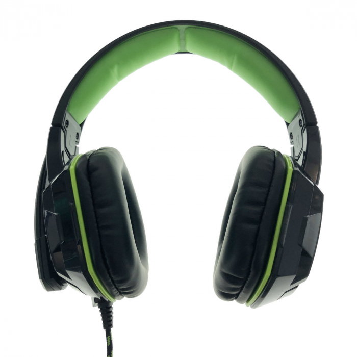 Casti gaming, Esperanza EGH380 VENOM, cu microfon, cablu 2 m, negru cu verde [4]