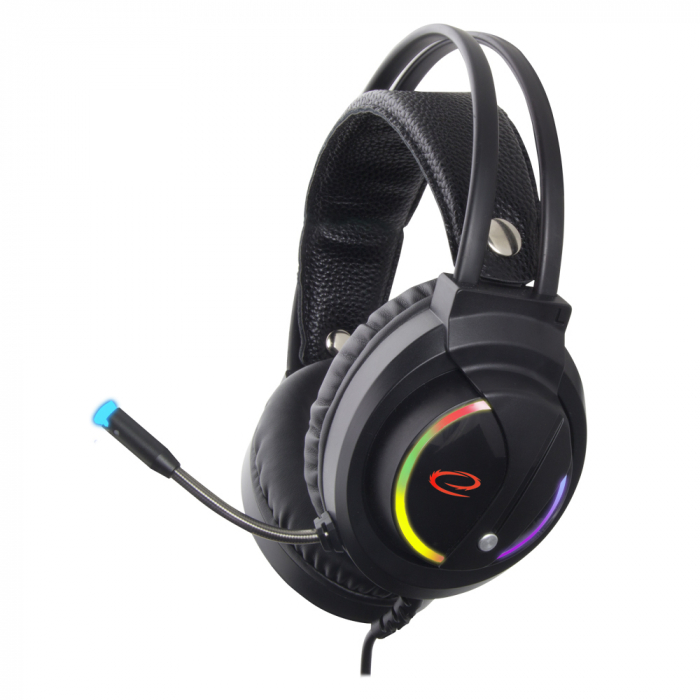 Casti PC gaming Esperanza EGH470, iluminare LED RGB NIGHTSHADE, microfon, Negre [2]