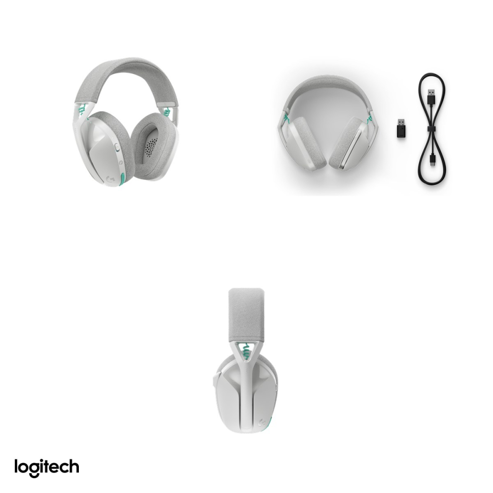 Casti gaming wireless Logitech G321 LIGHTSPEED si Bluetooth 5.2, peste 20 h autonomie, difuzoare de 40 mm, microfon flip-to-mute, 210 g, alb, 981-001569 [4]