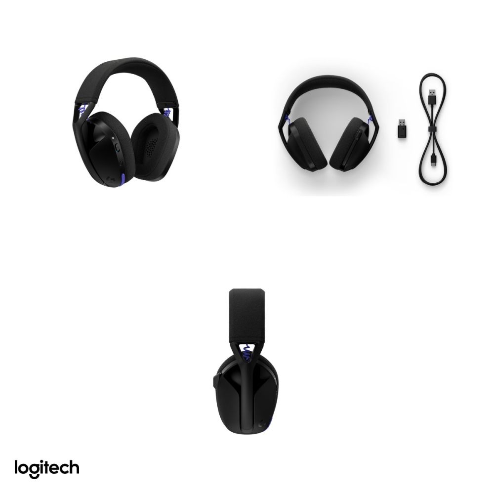 Casti gaming wireless Logitech G321 LIGHTSPEED si Bluetooth 5.2, peste 20 h autonomie, difuzoare de 40 mm, microfon flip-to-mute, 210 g, negru, 981-001563 [4]