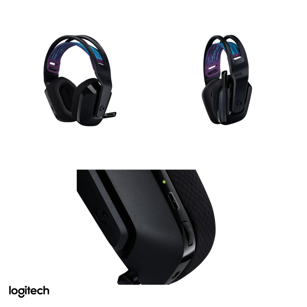 Casti gaming wireless Logitech G535 LIGHTSPEED, pana la 33 h autonomie, difuzoare de 40 mm, microfon flip-to-mute, raza 12 m, certificate Discord, negru, 981-000972 [4]