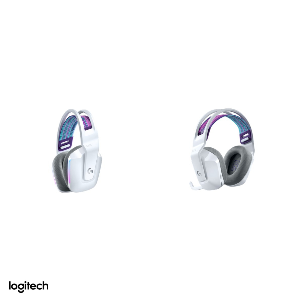 Casti gaming wireless Logitech G733 LIGHTSPEED RGB, LIGHTSYNC, pana la 29 h autonomie, microfon detasabil BLUE VO!CE, DTS Headphone:X 2.0, alb, 981-000883 [4]