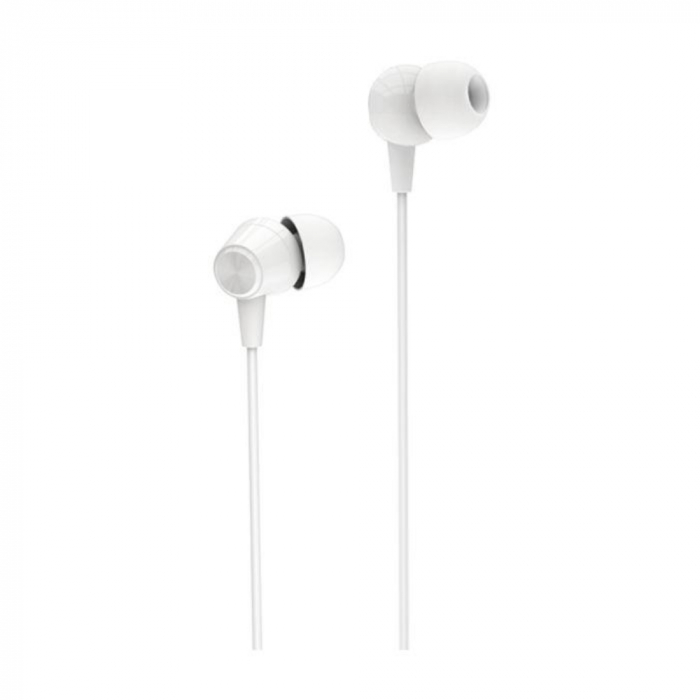 Casti in-ear cu microfon, Borofone Melody BM20, conector tip Jack 3.5 mm, control pe fir, lungime cablu 120 cm, albe [3]