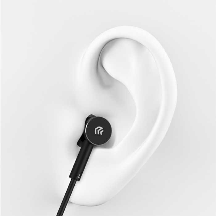 Casti in-ear cu microfon, cablu 120cm si conector USB Tip C, Smart M1 Metal, control pe fir, decodare digitala, pentru smartphone, negre [3]