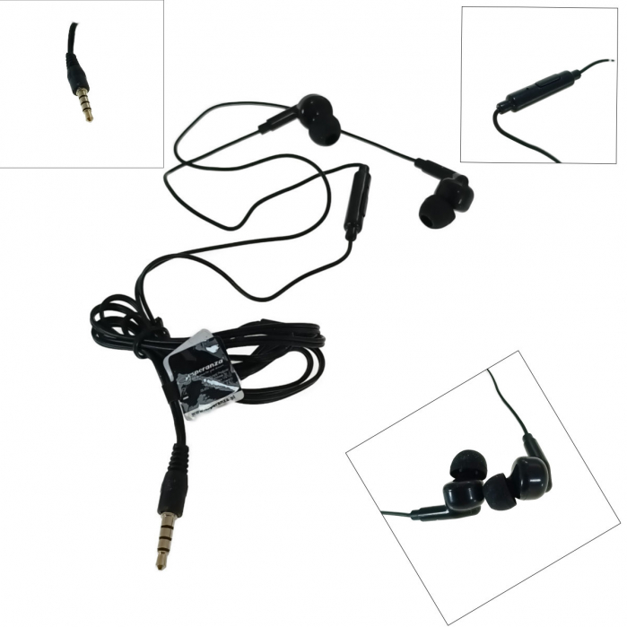 Casti in-ear cu microfon, Esperanza HI-FI Sound, conector tip Jack 3.5 mm, control pe fir, lungime cablu 120 cm, negre [5]