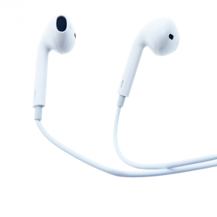 Casti in-ear cu microfon, Fiesta FISEMW20, conector tip Lightning, control pe fir, lungime cablu 120 cm, albe [3]