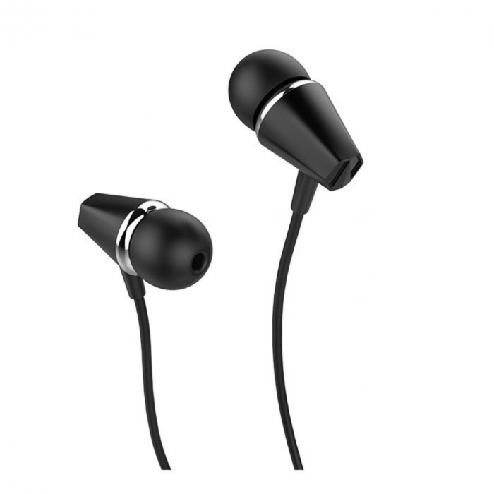 Casti in-ear cu microfon, HOCO Honor M34, conector tip Jack 3.5 mm, control pe fir, lungime cablu 120 cm, negre [2]