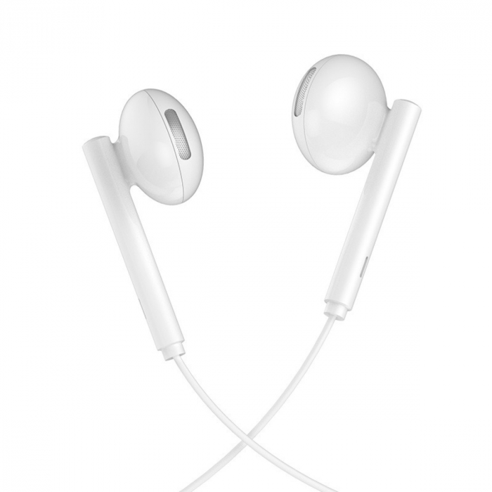 Casti in-ear cu microfon, HOCO L10, pentru smartphone, conector USB Tip C, control pe fir, cablu 115 cm, Alb [3]