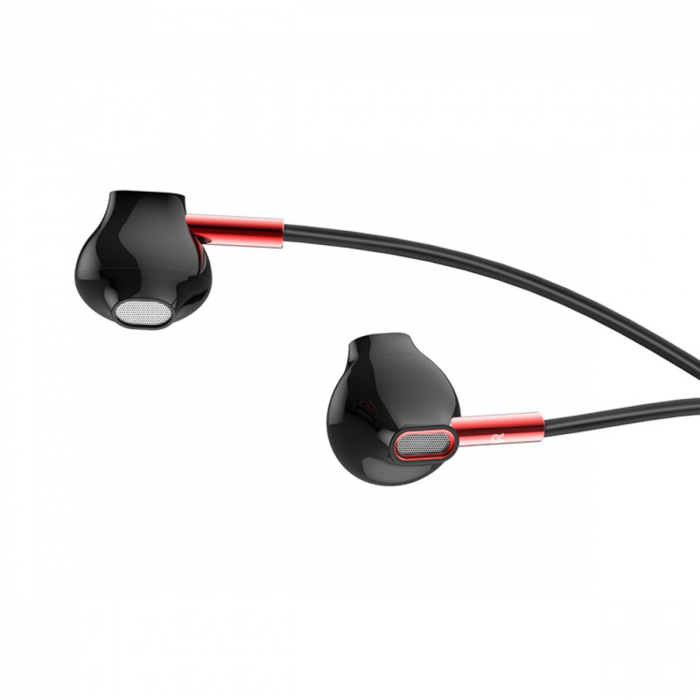 Casti In-Ear HOCO M57 Sky Sound, Cu microfon, 3.5 mm, Negru Rosu [2]