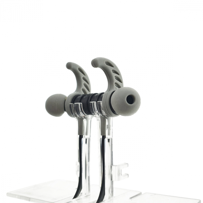 Casti in ear cu microfon, Maxell Magneto, design wing tip cu baza magnetica, jack 3.5mm, cablu plat 125cm, cu suport, negru cu gri [7]