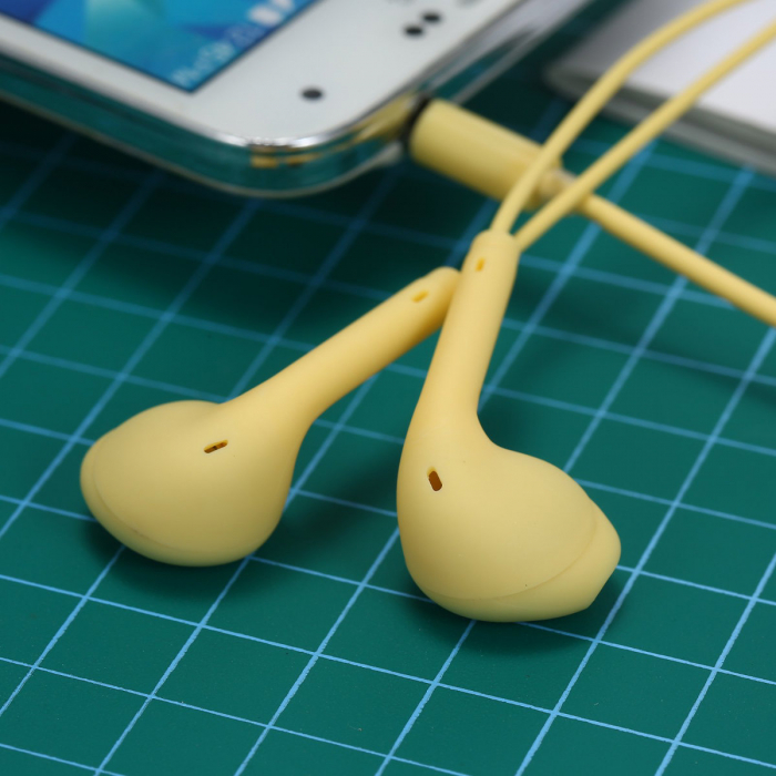 Casti in-ear cu microfon, U19-Y, conector jack 3.5mm, control pe fir, lungime cablu 100 cm, galbene [4]