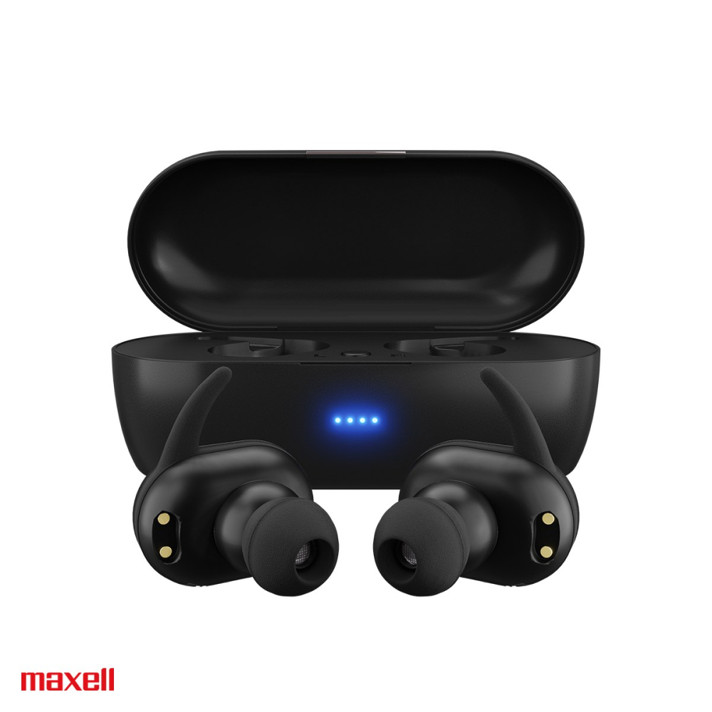 Casti in-ear fara fir Maxell Mini Duo, true wireless, Bluetooth 5.0, cu microfon si cutie de incarcare, negre [5]