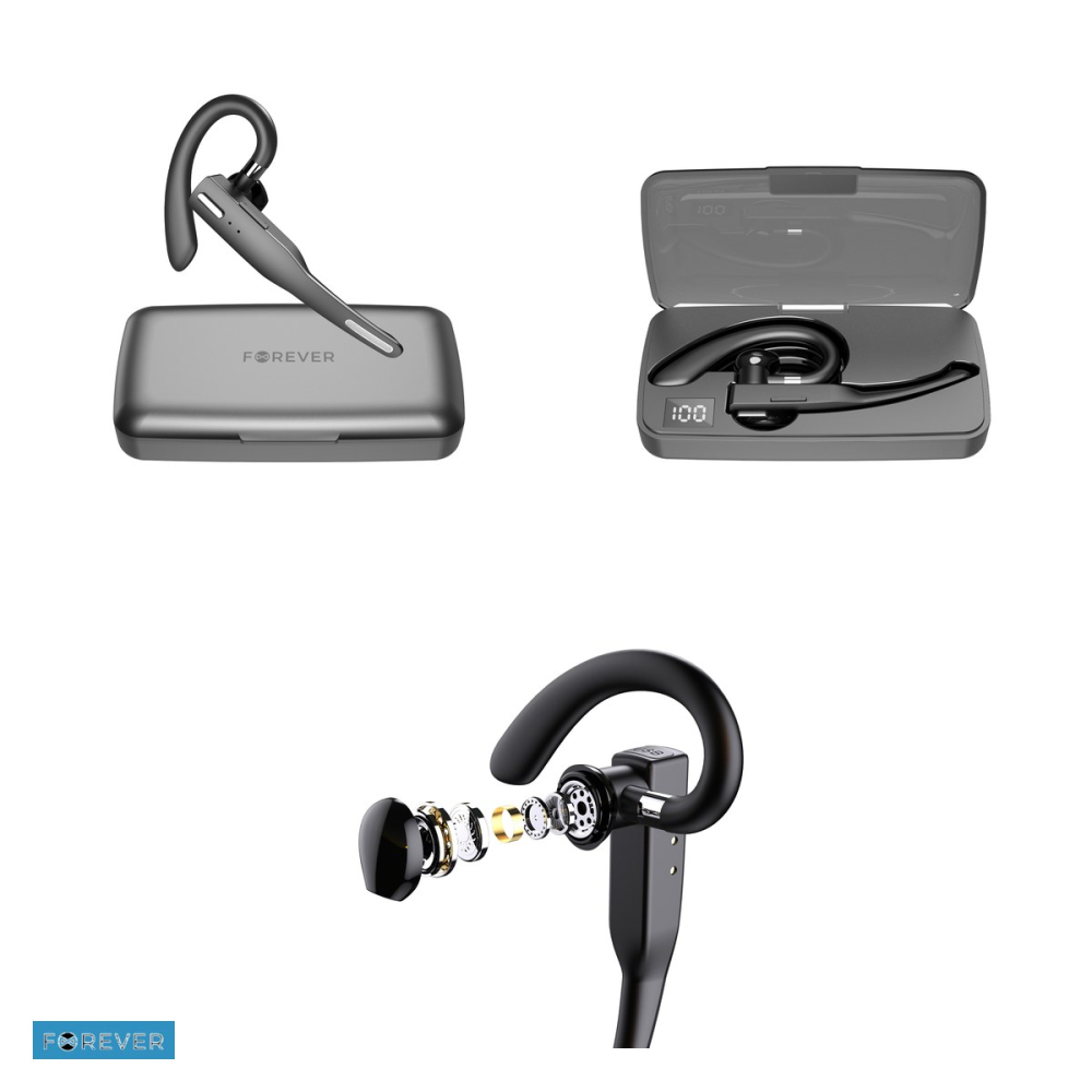 Casti in-ear Forever BH-100, Bluetooth, cu microfon, negre [4]