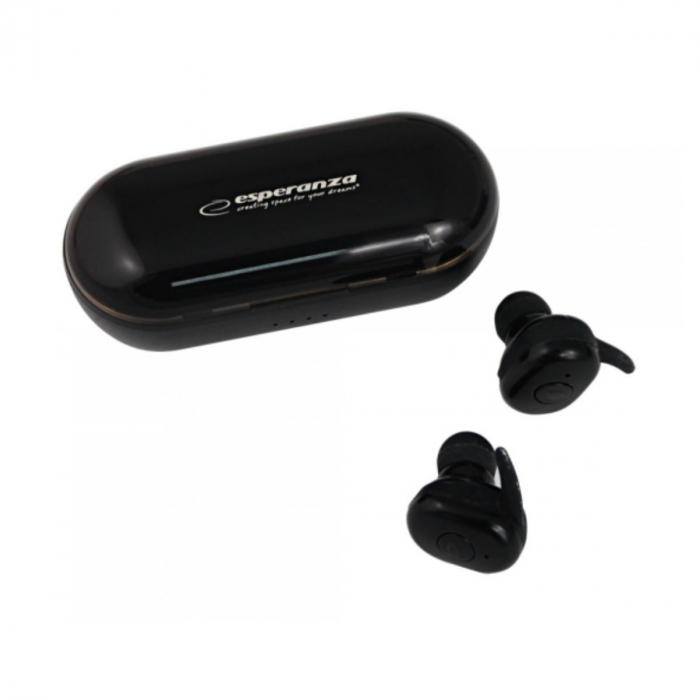 Casti In-Ear wireless, Esperanza Cardera 95826, Bluetooth v.5.0, TWS, cu statie de incarcare, negre [4]