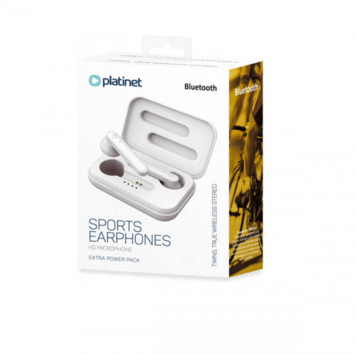Casti In-Ear wireless, Platinet PM1040 Aura, Bluetooth v.5.0, cu statie de incarcare, albe [6]