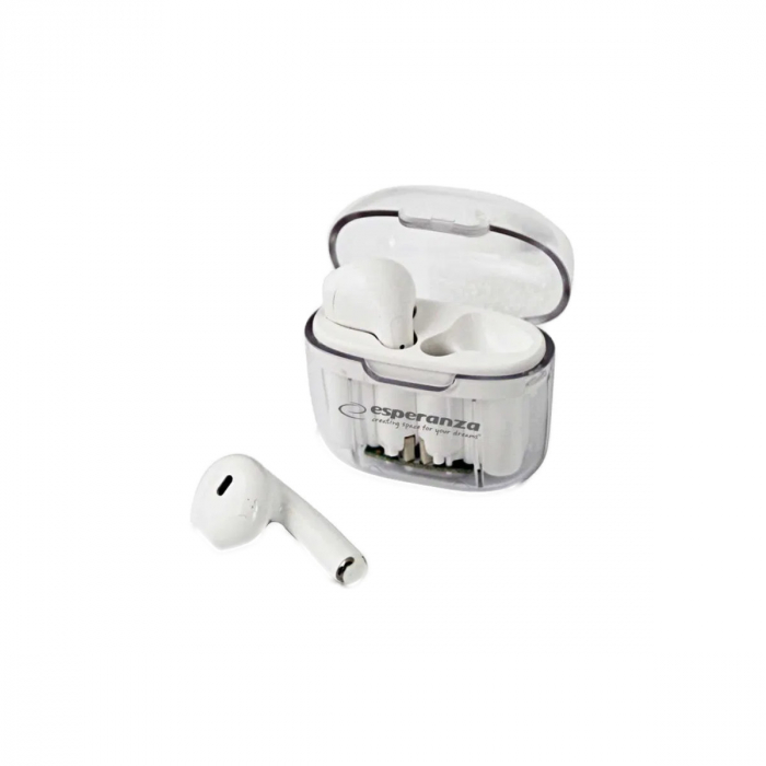 Casti In-Ear wireless TWS, Esperanza Anthe, Bluetooth v.5.3, cu statie de incarcare, 95996, albe [1]