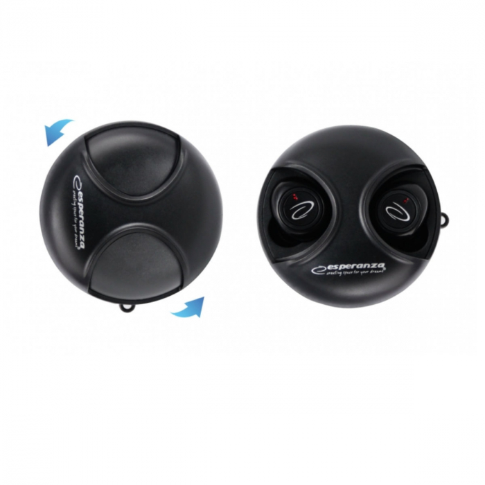 Casti In-Ear wireless TWS, Esperanza Aries, Bluetooth v.5.0, cu statie de incarcare, negre [5]