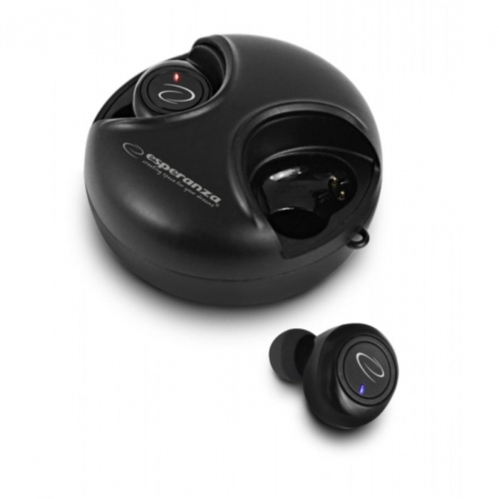 Casti In-Ear wireless TWS, Esperanza Aries, Bluetooth v.5.0, cu statie de incarcare, negre [2]