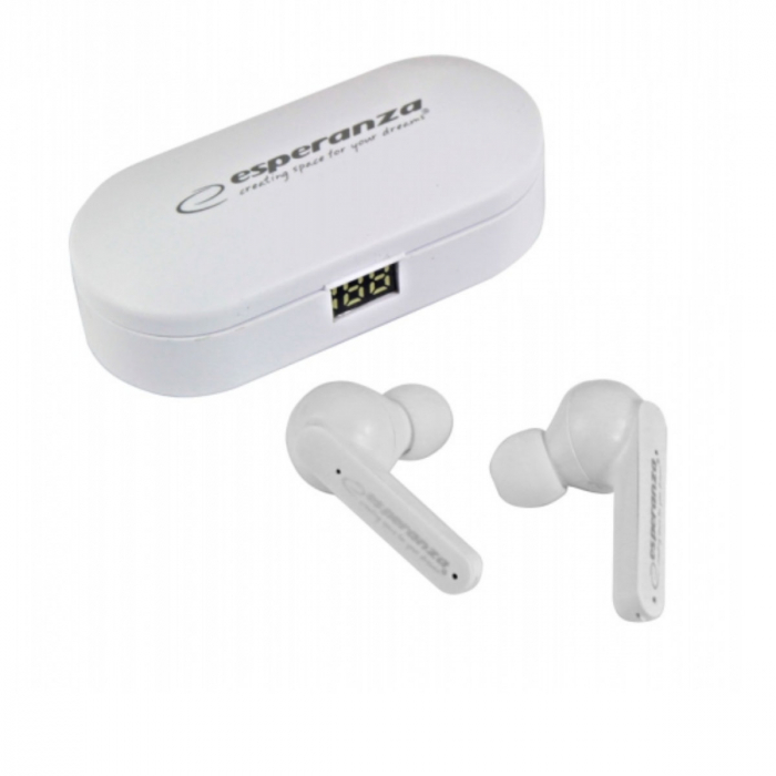 Casti In-Ear wireless TWS, Esperanza Phoebe 95836, Bluetooth v.5.0, cu statie de incarcare, albe [5]