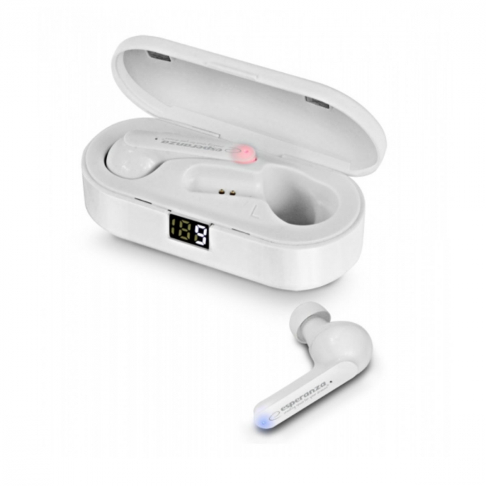 Casti In-Ear wireless TWS, Esperanza Phoebe 95836, Bluetooth v.5.0, cu statie de incarcare, albe [7]
