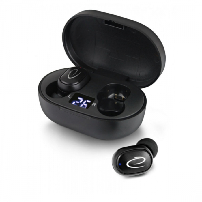 Casti In-Ear wireless TWS, Esperanza Tucana 95828, Bluetooth v.5.0, cu statie de incarcare, negre [2]