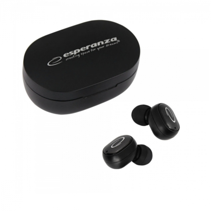 Casti In-Ear wireless TWS, Esperanza Tucana 95828, Bluetooth v.5.0, cu statie de incarcare, negre [5]