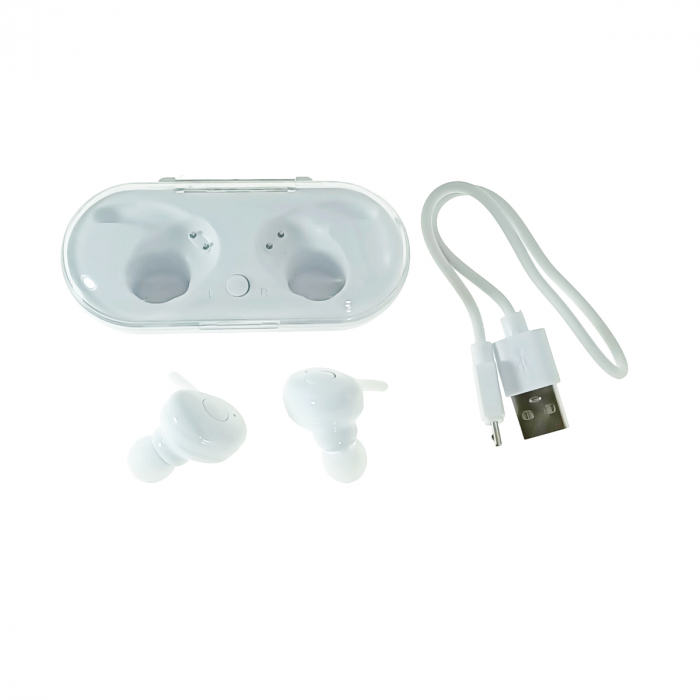 Casti In-Ear wireless TWS, Freestyle 45144, Bluetooth v.5.0, cu statie de incarcare, albe [4]