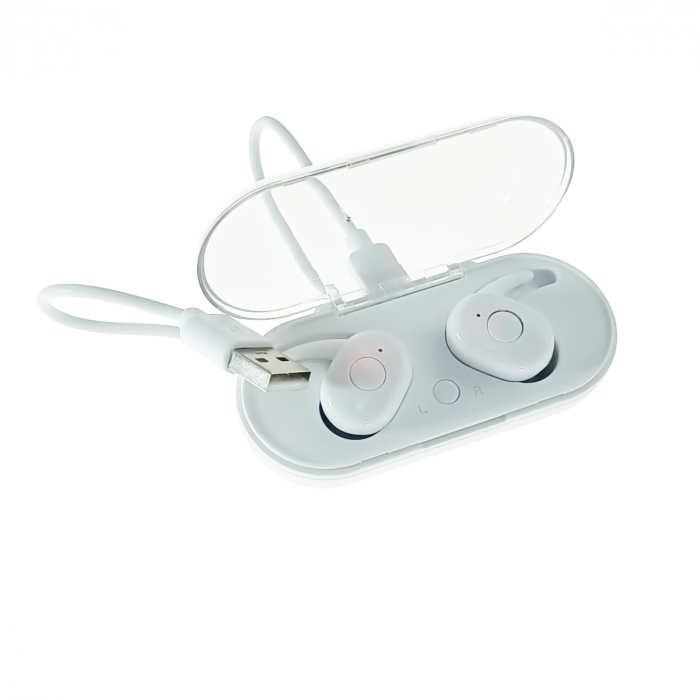 Casti In-Ear wireless TWS, Freestyle 45144, Bluetooth v.5.0, cu statie de incarcare, albe [3]