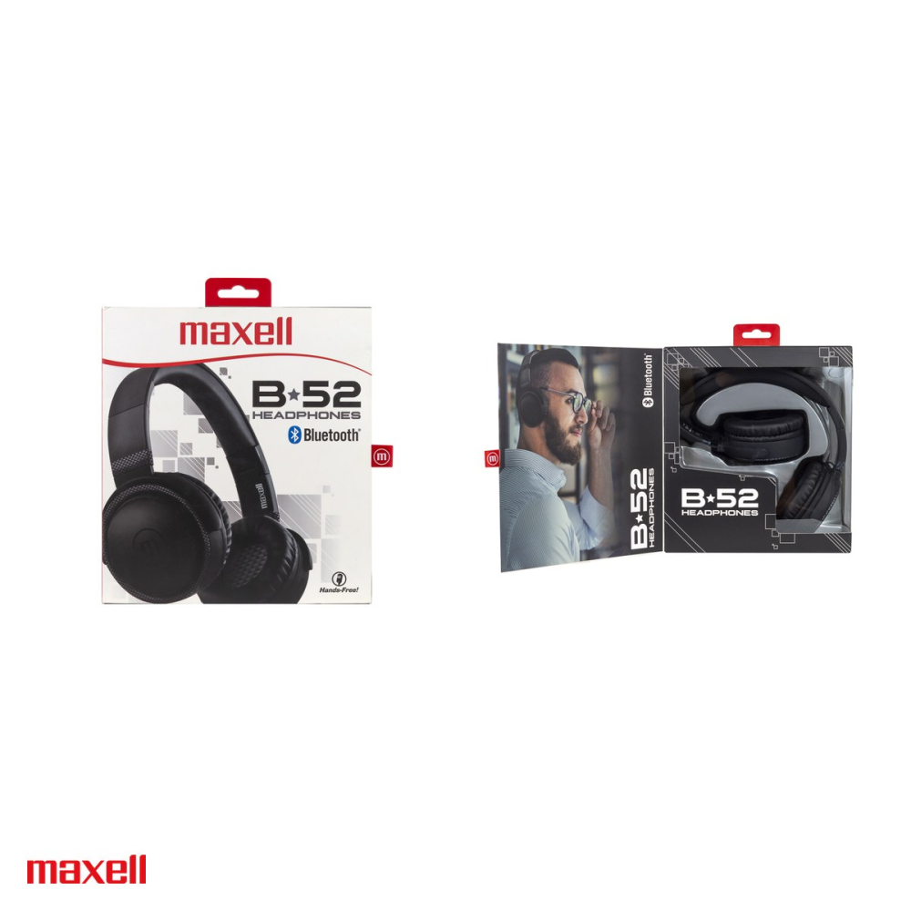 Casti on-ear fara fir Maxell B52-BT, Bluetooth, pliabile, cu microfon si cablu jack 3.5 mm, negre [4]
