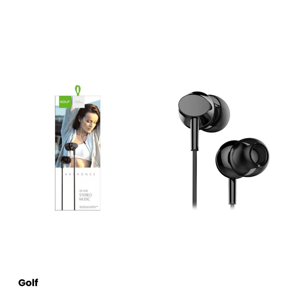 Casti pentru telefon cu microfon Golf M16, cu fir, negru [4]