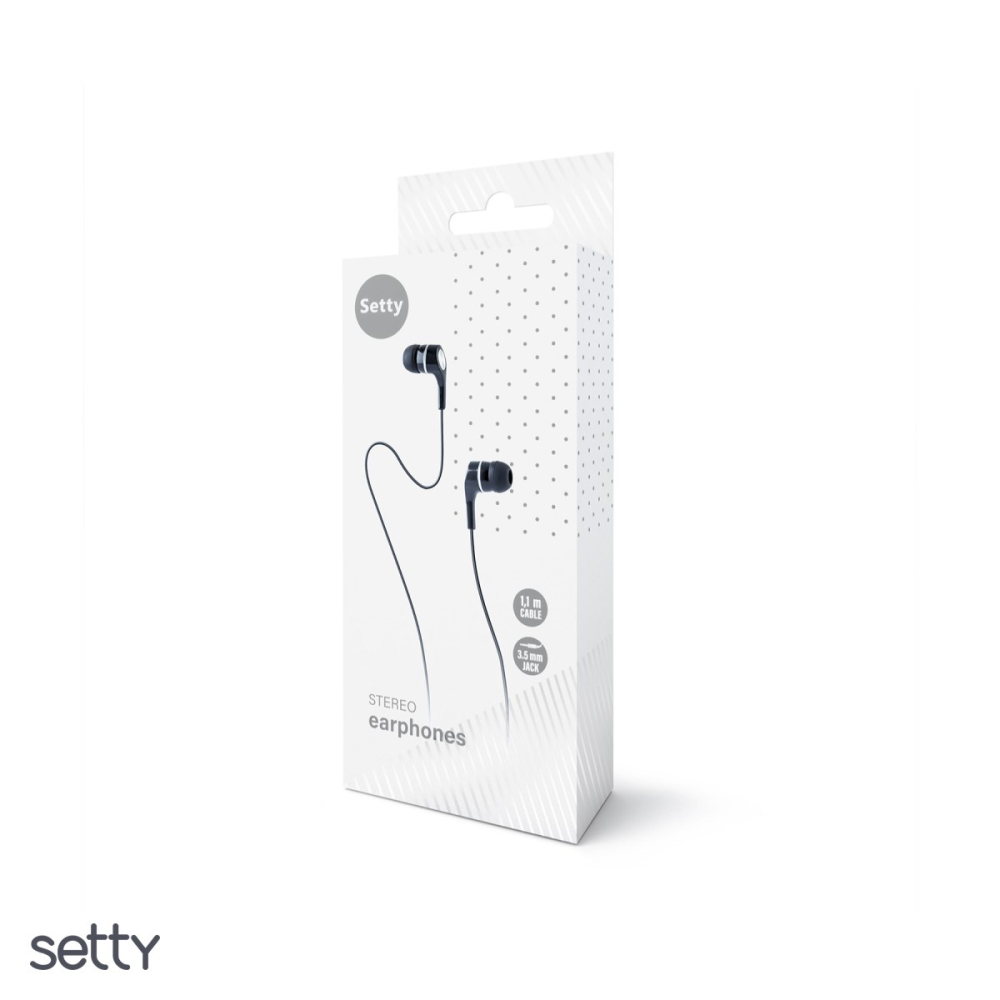 Casti Setty cu fir, jack 3.5mm, cablu 1m, Negru [4]