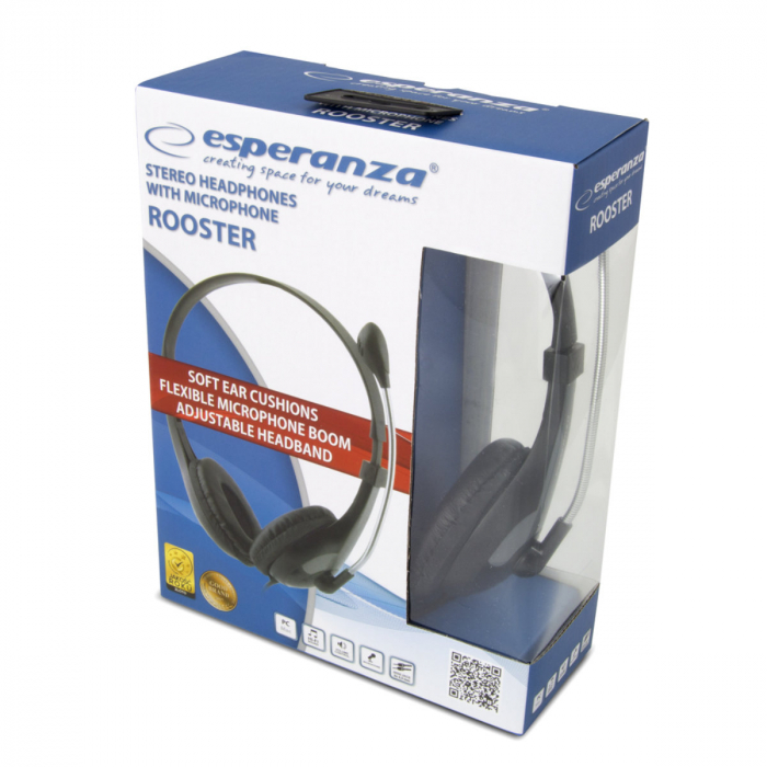Casti cu microfon si control al volumului, Esperanza, EH158K, stereo [4]