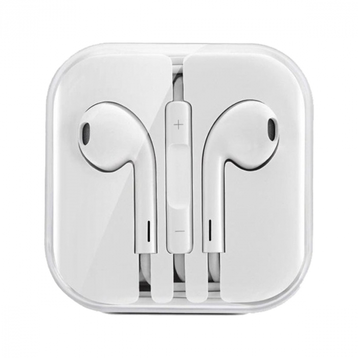 Casti stereo in-ear cu microfon, HOCO M1, conector Tip Jack 3.5 mm tata, control pe fir, lungime cablu 120 cm, albe [2]