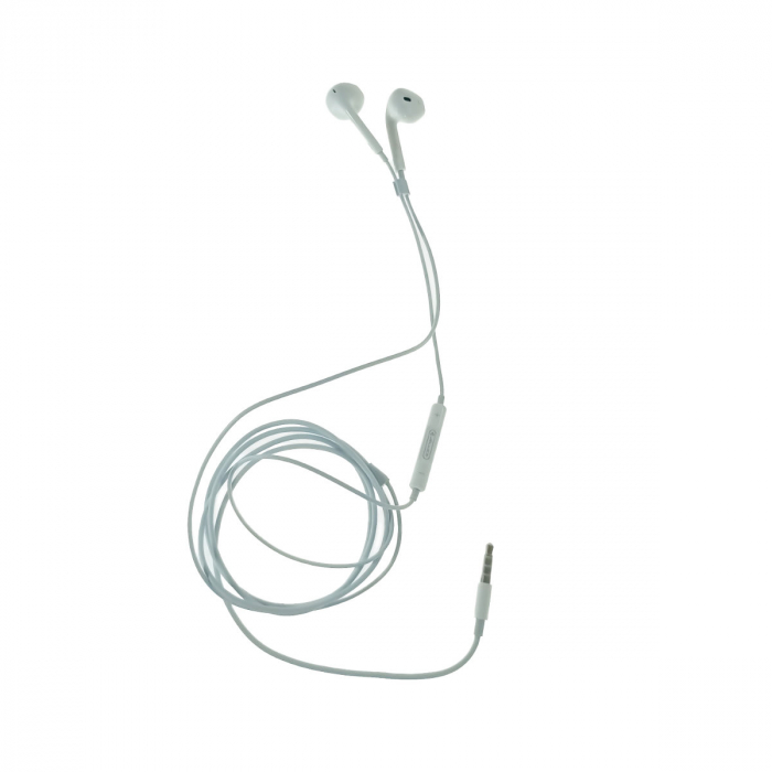 Casti stereo in-ear cu microfon, Jellico EP2A, conector tip Jack 3.5 mm tata, control pe fir, lungime cablu 120 cm, albe [3]