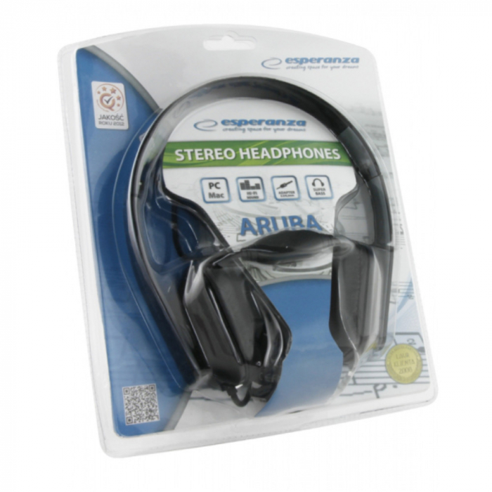 Casti stereo PC, Esperanza EH143 Aruba, pliabile, cablu 3 m, control volum, negre [3]