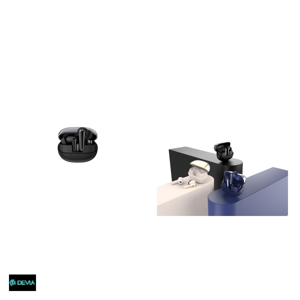 Casti true wireless Devia TWS Star E4, Bluetooth, cu ANC, cu microfon, pentru sport, negre [4]