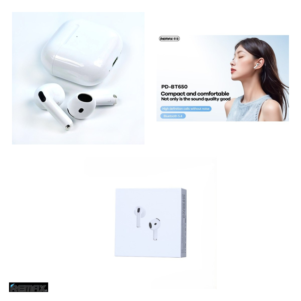 Casti true wireless Remax PD-BT650, Bluetooth, cu ANC, albe [4]