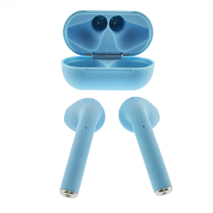 Casti wireless Bluetooth v.5.0, inPods 12 Simple, Touch Control, carcasa de incarcare, albastre [3]