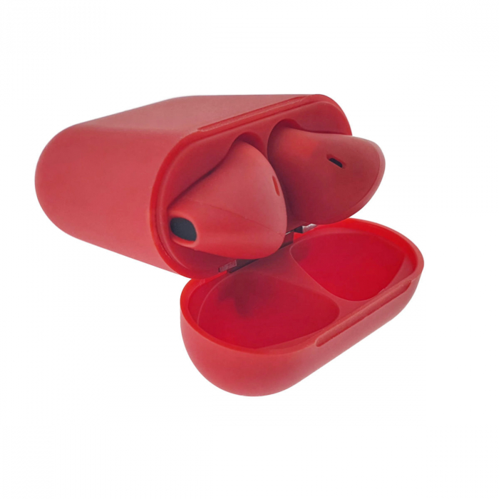 Casti wireless Bluetooth v.5.0, inPods 12 Simple, Touch Control, carcasa de incarcare, rosii [1]