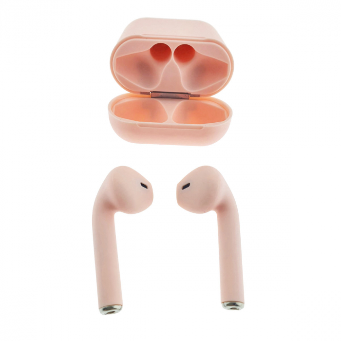 Casti wireless Bluetooth v.5.0, inPods 12 Simple, Touch Control, carcasa de incarcare, roz [2]