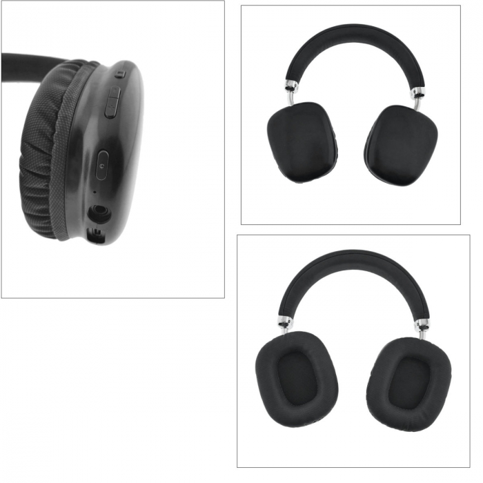 Casti Wireless JELLICO HD1 Stereo cu microfon, baterie 400 mAh, bluetooth 5.3, control muzica/apeluri, reglabile, AUX In 3.5mm, compatibilitate universala, negre [4]