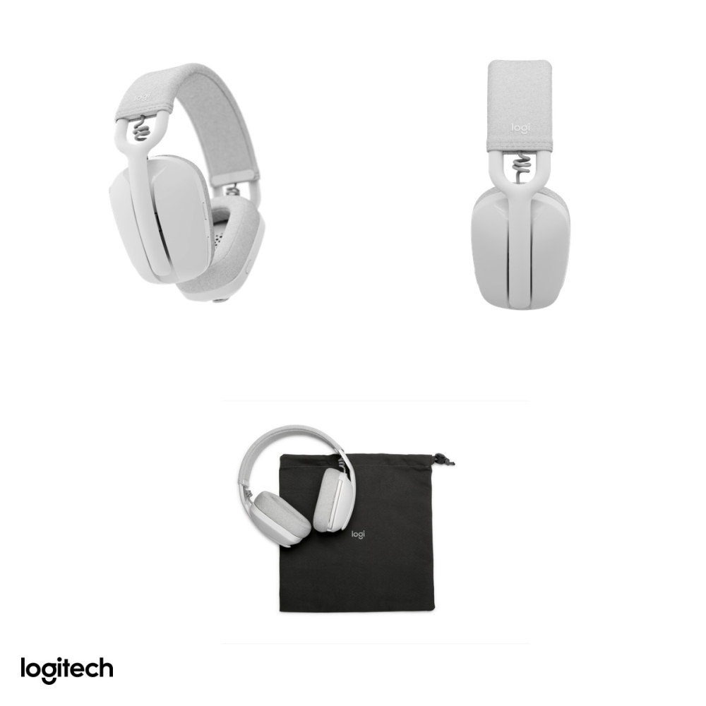 Casti wireless over-ear Logitech Zone Vibe 100, Bluetooth 5.2 multipoint, pana la 20 h ascultare, microfon flip-to-mute, 185 g, alb crem, 981-001219 [5]